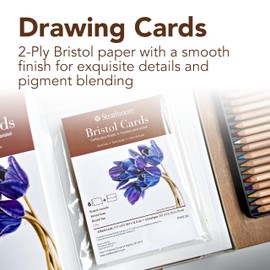 Strathmore 400 Series Cards, Bristol, 5x6.875 inches, 6 Pack, Envelopes Included - Custom Greeting Cards for Weddings, Events, Birthdays