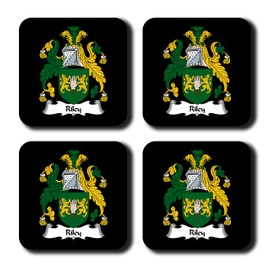Riley Coat of Arms/Family Crest Coaster Set, by Carpe Diem Designs – Made in the U.S.A.