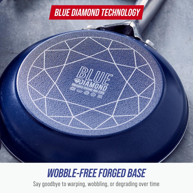 Blue Diamond 8 Inch Nonstick Frying Pan, PFAS Free Ceramic