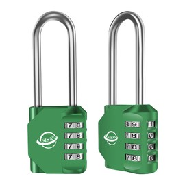 SISAV Combination Lock 2.5 Inch Long Shackle 4 Digit Outdoor Combination Padlock for School Gym Locker,Sports Locker,Fence Gate,Gate,Hasps and Toolbox(Green,2 pack)