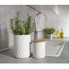 WENKO Maya Storage Tin Made of High-Quality White Ceramic with