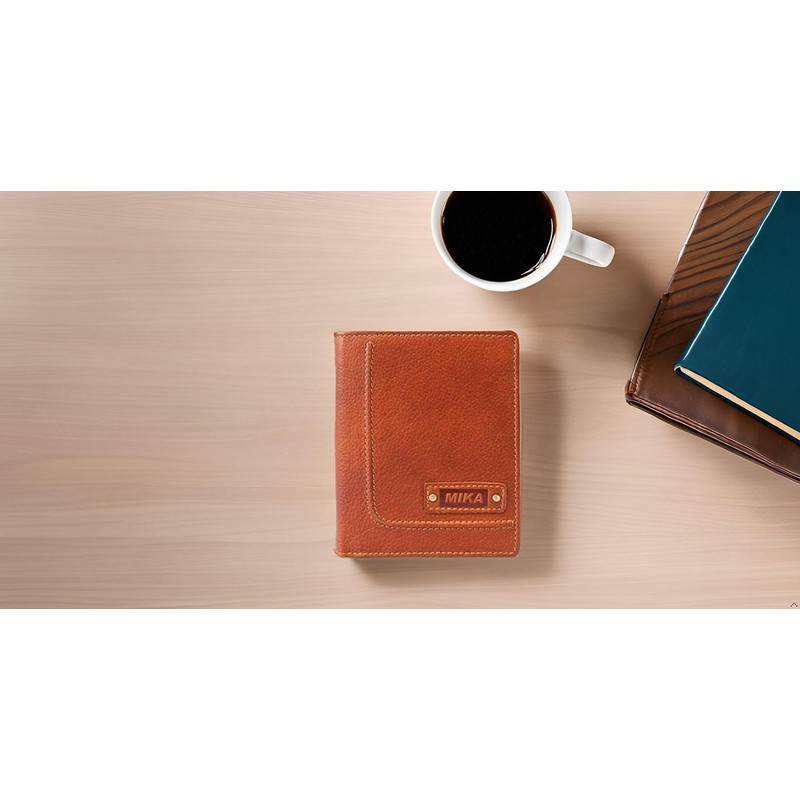 MIKA 14112102 Genuine Leather Wallet Portrait Format Wallet with 9