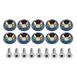 Car M6 Screw Gasket, Modification Screw License Plate Frame Decoration Screw (Colourful)