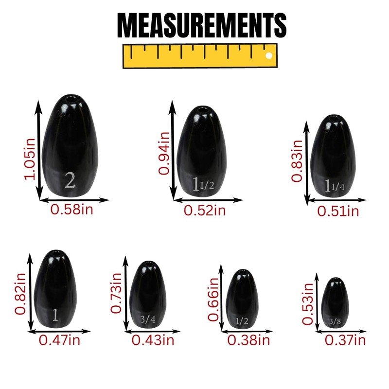 Reaction Tackle Tungsten Flipping Weights Sinkers - 1-1/4 June Bugs
