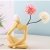 Abstract Thinker Vase Yellow Ceramic Flower Vase 20cm Tall Modern