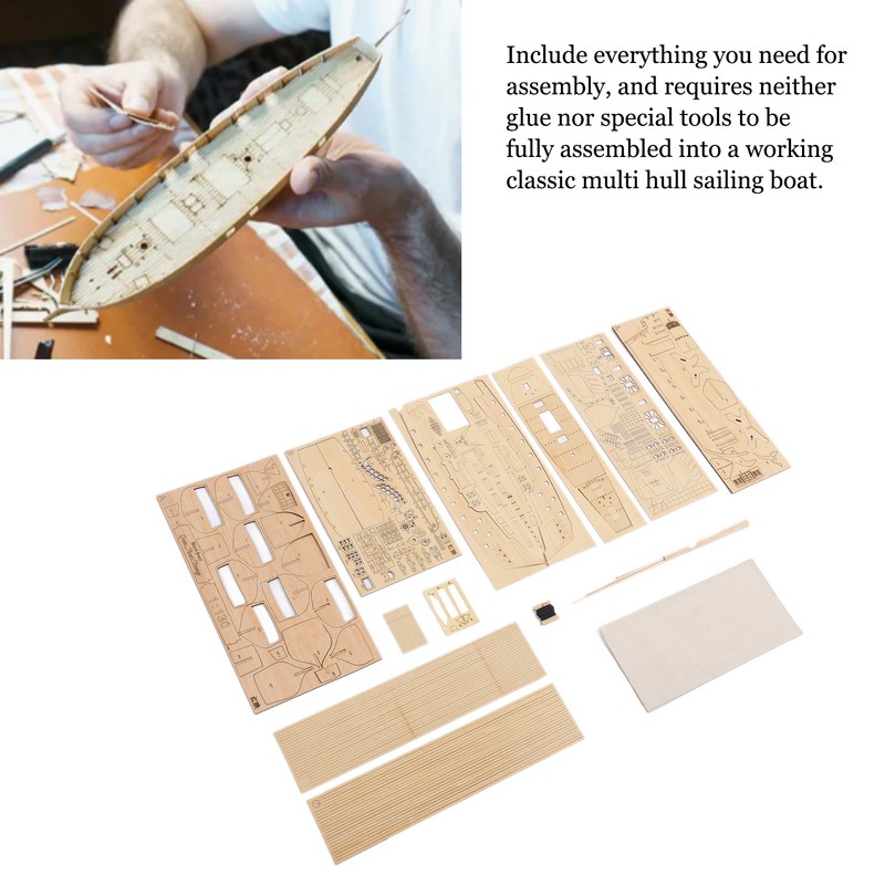 1: 130 Wooden Model Sailboat Kit for Adults Improve Hands