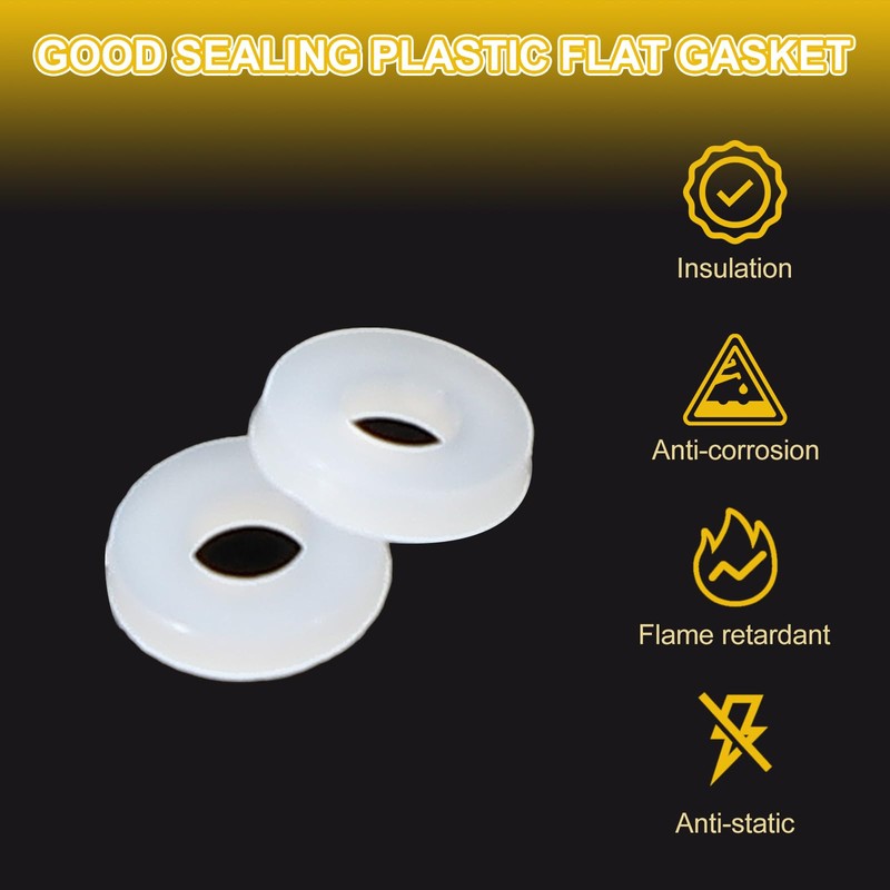 PATIKIL M2 Nylon Flat Washers, 120 Pcs 2mm ID 5mm