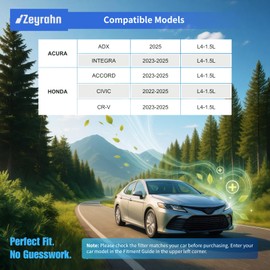 Zeyrahn Cabin & Engine Air Filter Combo Set for Honda Accord, CR-V, Integra 2023-2025, Civic 2022-2025 and Acura ADX 2025,