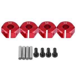 VGEBY1 RC Hex Hub Adapter for 1/10 Scale RC Car 12mm Universal Durable Anti-Deformation Wheel Hex Hub Mount RC Model Car Accessories (6mm-Red)