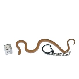 Snake Key Chain Key Ring Miniblings animal Reptile Reptiles Snakes Brown Rubber