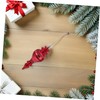 Sosoport 3pcs Red Christmas Bauble: Plastic Finial Ornaments with Long