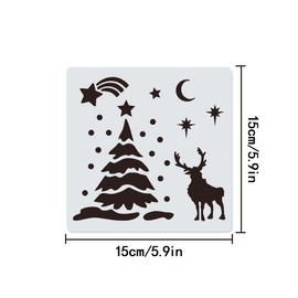 HAIKING Christmas Stencils, 6 Pcs Reusable Christmas Drawing Stencils for DIY Crafts, Scrabooking, Home Decor, Christmas Decoration (5.9 * 5.9in)
