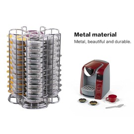 titivate Tassimo Coffee Pod Holder, Coffee Capsule Holder Compatible for Tassimo, 52 T-disc Tassimo Coffee Capsule Stands, 360° Rotating Wire Stainless Steel