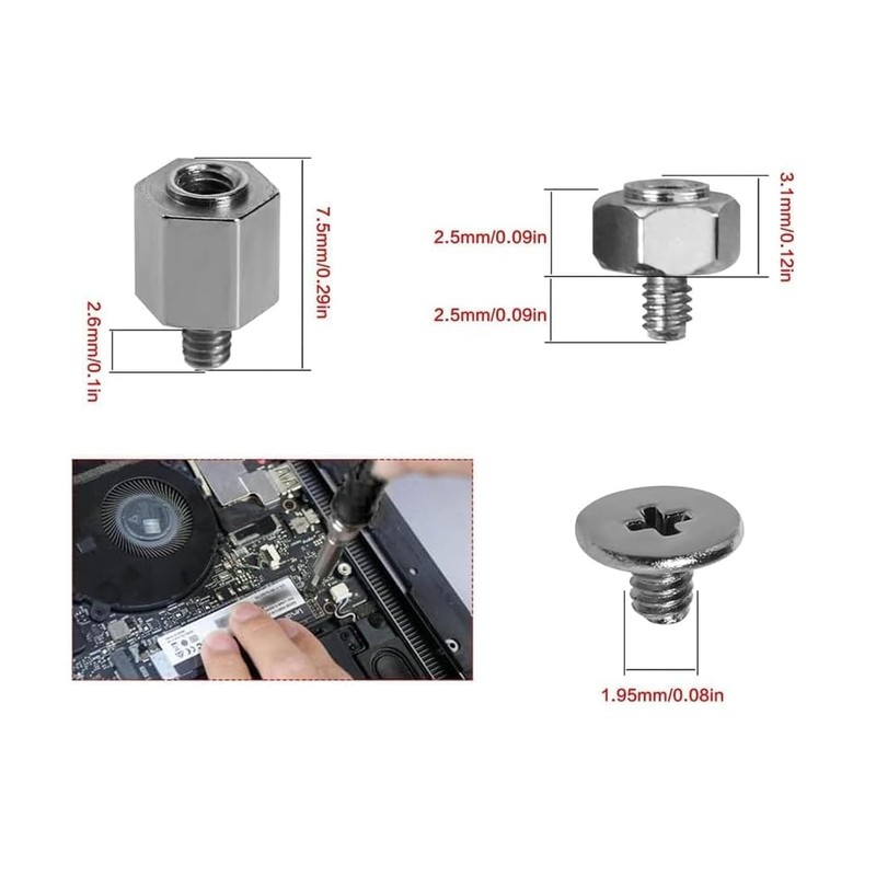 M2 NVMe Screws Kit SSD Mounting Screws with Mounting Screwdriver