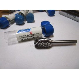 Norton 69957308013 5/8 x 1 x 2-3/4 In. Ball Nose Cylinder DC SC-6 Carbide Burr