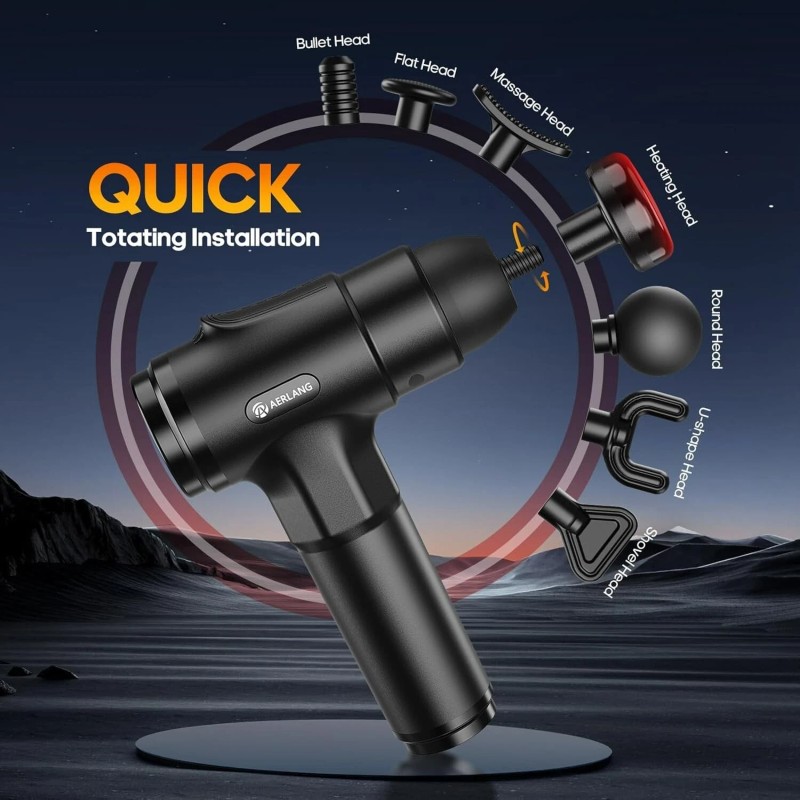 AERLANG Massage Gun with Heat, Deep Tissue Massage Gun, Back