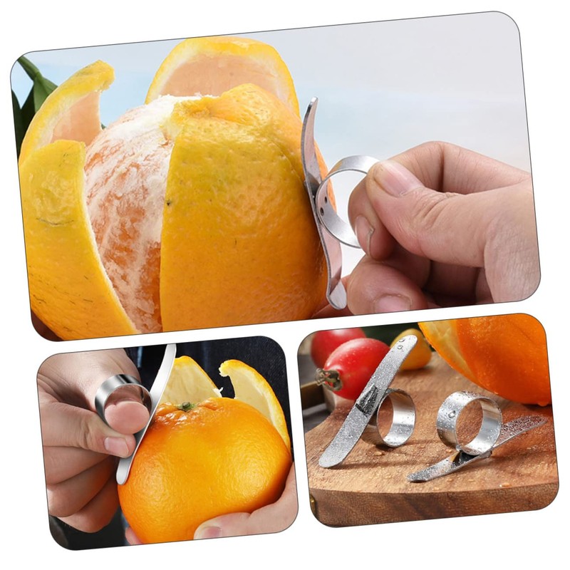 LIFKOME 1Set Stainless Steel Citrus Peelers Ergonomic Orange Peeler Tools