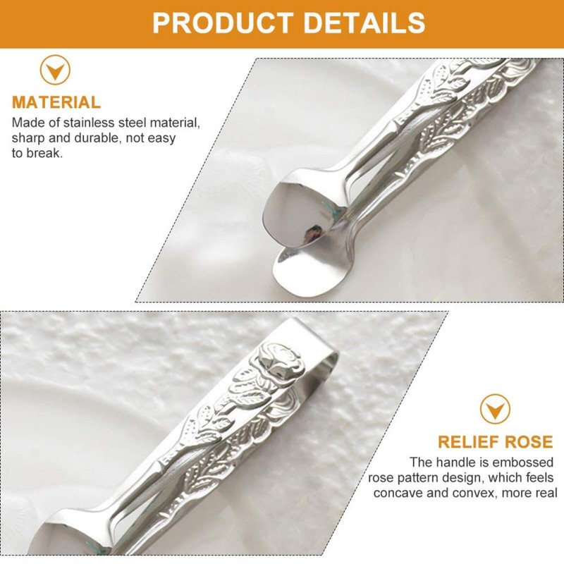 Mini Sugar Tongs - U-Shaped Ice Tongs, Stainless Steel Mini