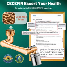 Patented CECEFIN 1080°Swivel Faucet-Extender Sink-Aerator - 2-Mode Splash Water Tap Extension, Kitchen Bathroom 360 Rotate Spray Attachment, Multifunctional Universal Robotic Arm -Wash Hand/Hair/Face