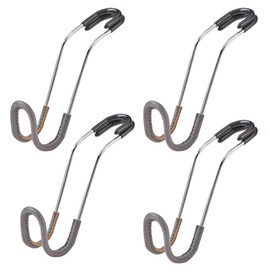 High Road Unbreakable Car Headrest Hooks with Leather Trim, Non-Slip Attachment for Thick Purse Straps and Multiple Bags - 3 Color Options, Holds 40 lbs - 4 Pack