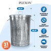 Plexon Metal Trash Can with Lid Outdoor 31 Gallon Galvanized