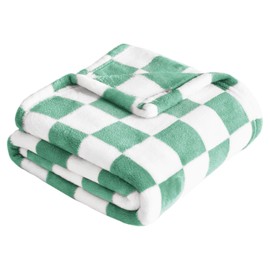 Yurhap Checkered Baby Blanket Fleece Baby Blankets for Boys, Ultra Soft Cozy Fluffy Infant Toddler Newborn Receiving Gifts for Crib Stroller, 30x40 Inch, Jade Green