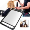 Double Handle Mirror Large Rectangle Makeup Barber Hair Handheld Back
