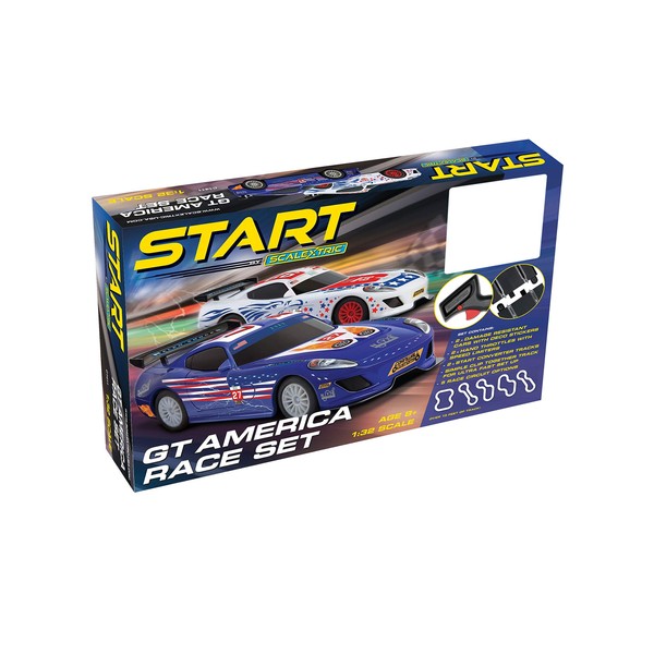 Scalextric Start GT America 1:32 Slot Car Race Track Set C1411T