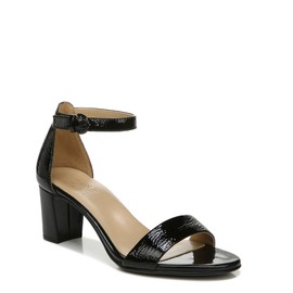 Naturalizer Womens Vera Ankle Strap Block Heel Dress Sandal ,Black Patent Leather,7M