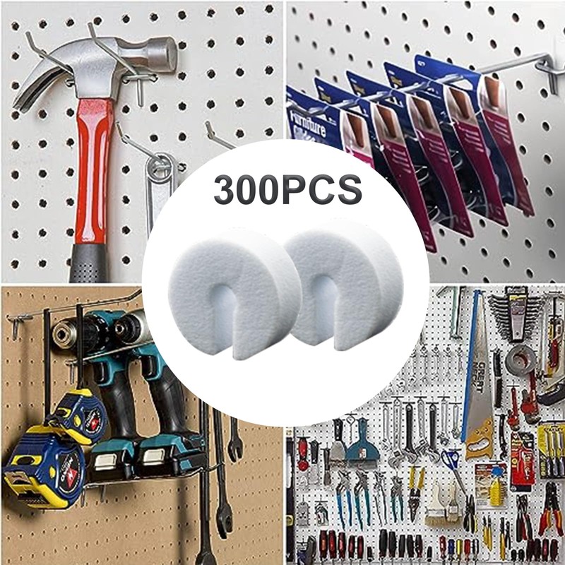 300 PCS Peg Hook Stoppers, Inventory Control Clips for 1/4