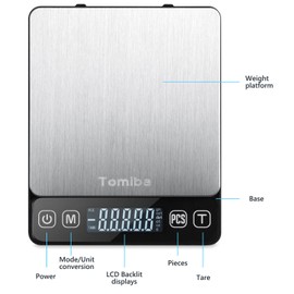 Tomiba 500g Precision Digital Pocket Scale, 0.01g Resolution, Includes a Calibration Weight