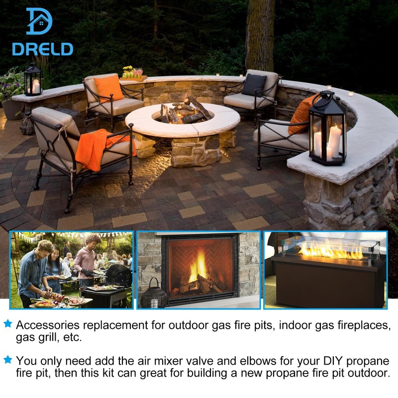 DRELD Propane Gas Fire Pit Fireplace Safety Valve Control System