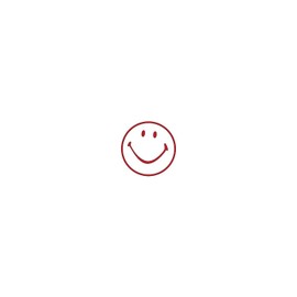 Accu-Stamp Pre-Inked Stamp, Smiley Face, Red