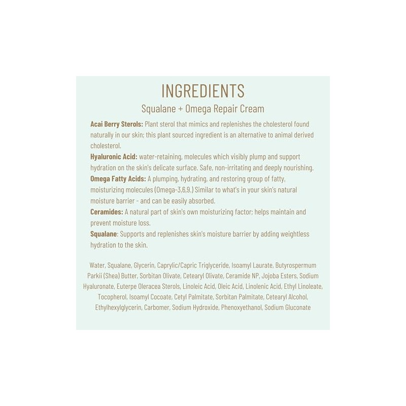 Biossance Squalane + Omega - Crema de reparación (50 ml)