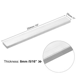 QUARKZMAN Square Aluminium Flat Bar, 5/16 Inch Thick, 1 Inch Width, 10 Inch Length, Aluminium Rod 6061 Aluminium Flat Plate, 8 x 25 x 254 mm T6511 Solid Material