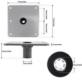 Niciksty Boat Seat Base 7" x 7" Aluminum Alloy Material 3/4" Pin Post Socket, Heavy Duty Boat Seat Pedestals for Boat Seat Post & Boat Seat Mount to Install Boat Seats