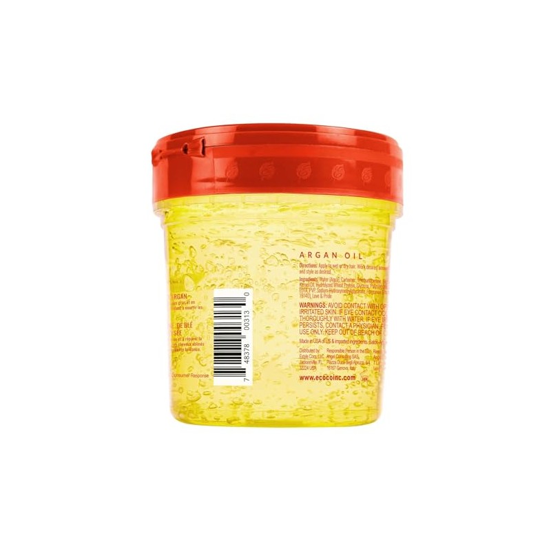 ECOCO Moroccan Argan Oil Styling Gel, 8 Fluid Ounce