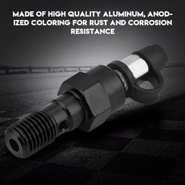Hollow Screw with Bleed Nipple M10X1-M10X1.0 mm Motorcycle Bleed Screw, Universal Aluminium Brake Master Cylinder Bleeding Screw Nipple Hollow Screw + Dust Cap (Black)