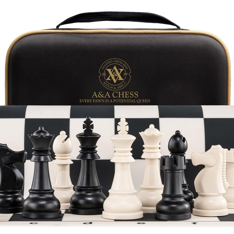 Juego de ajedrez A&A - Tablero de ajedrez plegable de