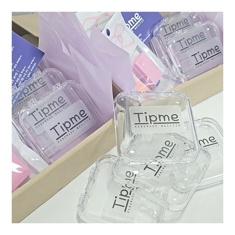 Aqua Bling Handmade Nail Tips - Short Square / 아쿠아