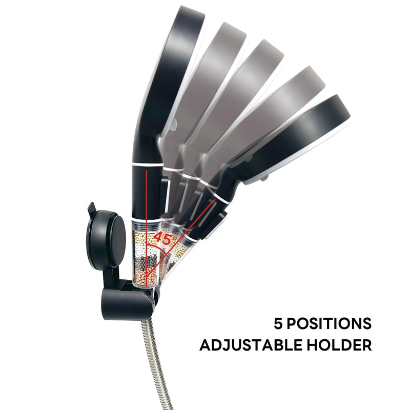 Suction Cup Shower Head Holder, 5 Positions Adjustable Adhesive Showerhead