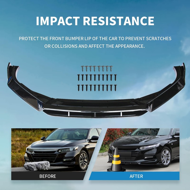 Archaic Front Bumper Lip Spoiler Compatible with Honda Accord Sedan