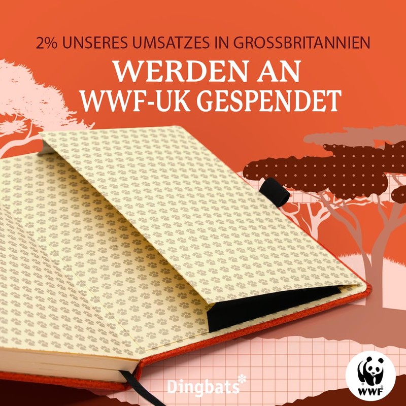 Dingbats Wildlife A5 Hardcover Notebook - PU Leather, Orange Tiger