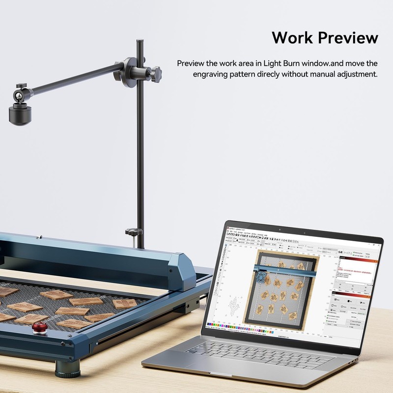 Longer Lightburn Camera for Laser Engraver,5MP Precise Positioning,740 * 560mm