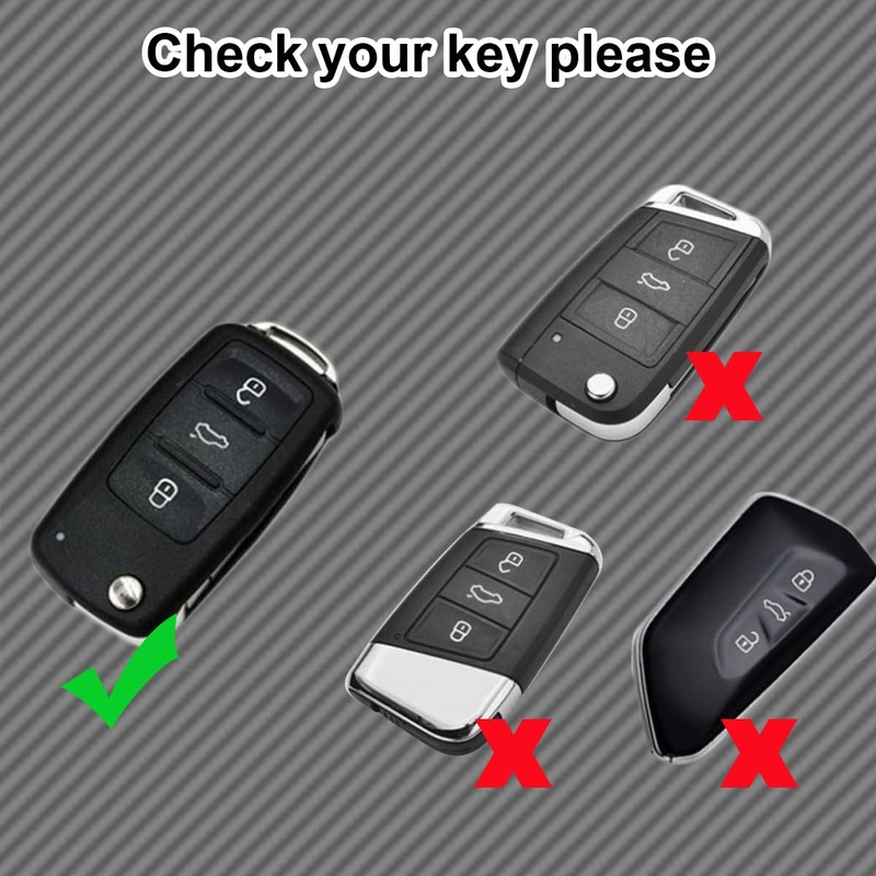 Autoschlüssel Hülle Kompatibel mit VW, TPU Silikon Schlüsselhülle Cover für