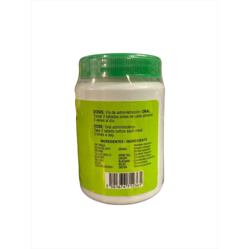 Frasco 300 Tabletas Naturista Higado Riñones Bilis Mal Orin Sabor