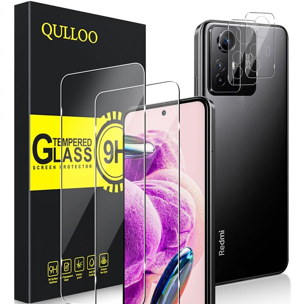 QULLOO Screen Protector for Redmi Note 12S, Pack of 2