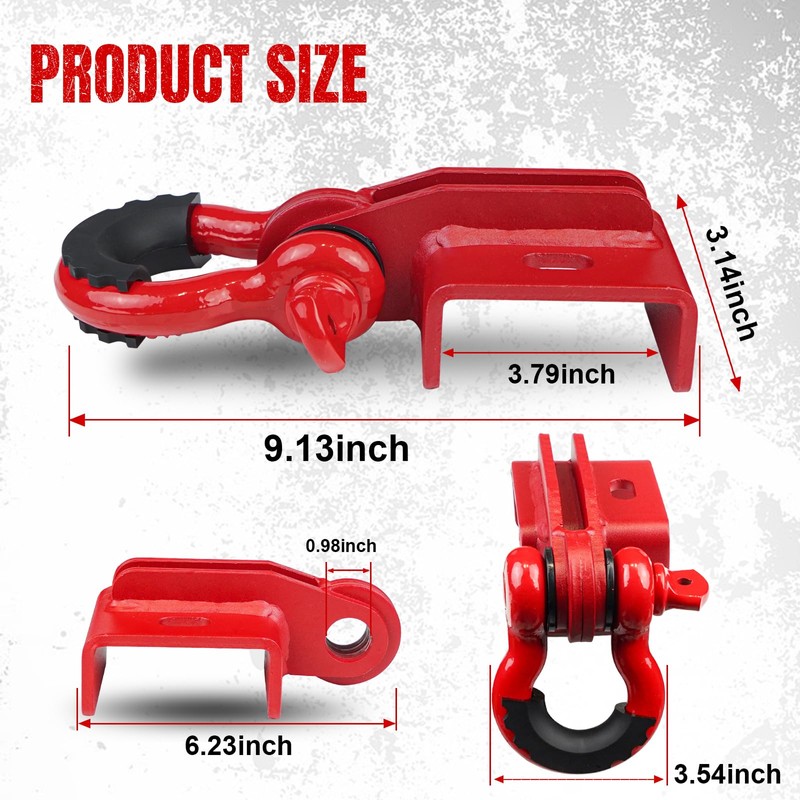 GSTP Front Demon Tow Hook Bracket with D Ring Shackle