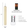 Mavandes Flameless Flickering Taper Candles Two Remote, 7.5 Inch Ivory