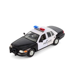 1999 Crown Victoria Police, Black/White - 22082PR/4D - 1/24 Scale Diecast Model Car